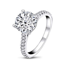 Load image into Gallery viewer, AINUOSHI 3 Carat Round Cut Cubic Zirconia Ring 925 Sterling Silver High Setting Women Wedding Engagement Rings(9.5)