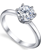 Load image into Gallery viewer, 1.25 Carat Round Brilliant Cubic Zirconia CZ Sterling Silver 925 Wedding Engagement Ring Size 6