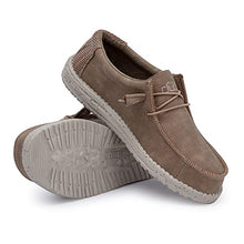 Load image into Gallery viewer, Hey Dude Men's Wally Recycled Leather Nut Size 11 | Men’s Shoes | Men's Lace Up Loafers | Comfortable & Light-Weight