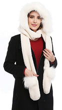 Load image into Gallery viewer, Soft Winter Warm Hooded Scarf Headscarf Neckwarmer Hoodie Hat,White