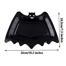 Load image into Gallery viewer, Elcoho 50 Pieces Halloween Bat Paper Plates Disposable Plates Dinnerware Plates Halloween Paper Tableware for Halloween Party