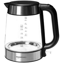 Load image into Gallery viewer, Amazon Basics Electric Glass and Steel Hot Tea Water Kettle - 1.7-Liter