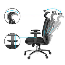 Load image into Gallery viewer, Duramont Ergonomic Adjustable Office Chair with Lumbar Support and Rollerblade Wheels - High Back with Breathable Mesh - Thick Seat Cushion - Adjustable Head & Arm Rests, Seat Height - Reclines