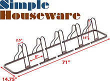 Load image into Gallery viewer, Simple Houseware 5 Bike Bicycle Floor Parking Adjustable Storage Stand, Bronze