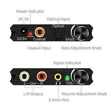 Load image into Gallery viewer, 192KHz Digital to Analog Audio Converter with Bass and Volume Adjustment,Digital SPDIF/Optical/Toslink/Coaxial to Analog Stereo L/R RCA and 3.5mm Jack Converter for PS3 PS4 DVD AppleTV Home Cinema