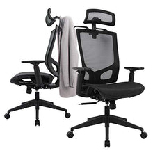 Load image into Gallery viewer, Statesville Ergonomic Mesh Office Chair - High Back Adjustable Backrest Armrest Headrest Computer Desk Chair with Coat Hanger, Black