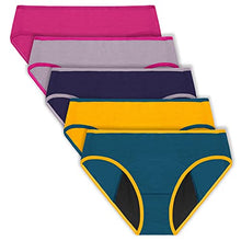 Load image into Gallery viewer, Neione Absorbent Period Underwear Girls Panties Menstrual High-Cut Bikinis 5 Pack Wondergirl XS