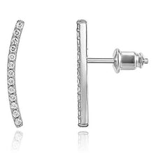 Load image into Gallery viewer, PAVOI 14K Gold Plated Ear Crawler - Cuff Earrings Hypoallergenic Stud Ear Climber Jackets - White