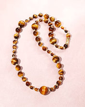 Load image into Gallery viewer, Jewever Tiger Eye Beaded Strand Necklaces for Women Men Necklace Reiki Healing Crystals and Gemstone Beaded Necklace Natural Stone Unisex Jewelry Gifts (Yellow)