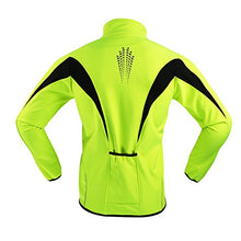 Load image into Gallery viewer, ARSUXEO Winter Warm UP Thermal Softshell Cycling Jacket Windproof Waterproof Bicycle MTB Mountain Bike Clothes 15-K Green Size X-Large