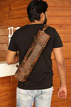Load image into Gallery viewer, Rustic Town Leather Knife Roll Storage Bag | Elastic and Expandable 11 Pockets with Tool Pouch | Adjustable/Detachable Shoulder Strap | Travel-Friendly Chef Knife Case Roll (Walnut Brown)