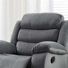 Load image into Gallery viewer, AC Pacific 2-Piece Reclining Living Room Upholstered Sofa, Set with 4, Sofa & Loveseat, Grey