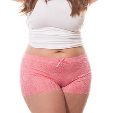Load image into Gallery viewer, Barbra's 6 Pack of Women's Regular & Plus Size Lace Boyshort Panties (2XL, Rose)