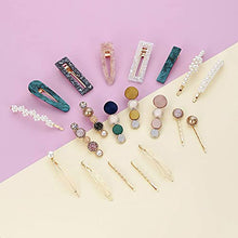 Load image into Gallery viewer, Mehayi 20 PCS Macaron Pearl Acrylic Resin Metal Fashion Hair Clips Set, Handmade Cute Hair Barrettes Bobby Pins, Gold Metal Hairpin Hair Accessories Headwear Styling Tools, Gifts for Women Girls Decorative Party Wedding