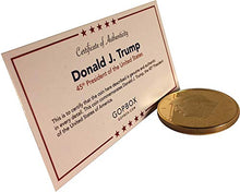 Load image into Gallery viewer, Donald Trump Gold Coin, Gold Plated Collectable Coin and Case Included, 45th President, Certificate of Authenticity Official