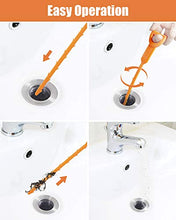 Load image into Gallery viewer, LONGGUI 25inch Hair Drain Clog Remover Tool(6pcs), 24inch Drain Cleaner Sticks To Drain Hair Clog For Remover (1pcs), Drain Hair Remover Tool For Sewer, Toilet, Kitchen Sink, Bathroom Tub,(6+1)