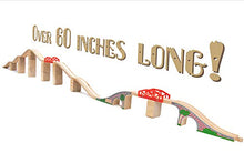 Load image into Gallery viewer, Bridge Bonanza! Deluxe Train Track Set (22 pcs.) - Includes 2 Rail Bridges, 2 Brick Bridges, 6 Ascending Tracks, 12 Risers Wooden Track Pieces - Compatible with Major Brands - Classic Hobby Toy