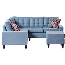 Load image into Gallery viewer, MERITLINE Sectioanl Sofa with Ottoman, Fabric L-Shaped Sectioanl Sofa Living Room Couch Set of 4, Blue