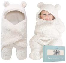 Load image into Gallery viewer, BlueMello Baby Swaddle Blanket | Ultra-Soft Plush Essential for Infants 0-6 Months | Receiving Swaddling Wrap White | Ideal Newborn Registry and Toddler Boy Accessories | Perfect Baby Girl Shower Gift