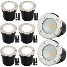 Load image into Gallery viewer, 7w LED Well Lights with Wire Connectrs, Low Voltage Led Landscape Lights ,12V Landscape Lighting IP67 Waterproof for Garden,Driveway, Deck, Tree Up Lights( Warm White 8 Pack))