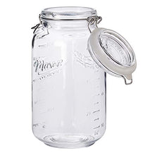Load image into Gallery viewer, Mason Craft & More Airtight Kitchen Food Storage Clear Glass Clamp Jars, 2 Pack of 67 Ounce (2 Liter) Large Clamp Jar