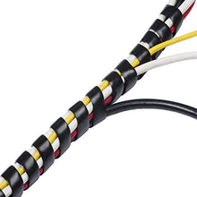 Load image into Gallery viewer, D-Line Cable Spiral Wrap, Cable Management Solution to Organize Bundles of Cords 0.4" - 1.57", Wire Sleeve for Cord Protection - 8.2ft Length (Black)
