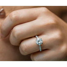 Load image into Gallery viewer, Kobelli Forever One Moissanite and Lab Grown Diamond Engagement Ring 2 1/10 CTW 14k White Gold (DEF/VS), 5