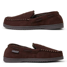 Load image into Gallery viewer, Dearfoams Men's Microsuede Moccasin with Whipstitch Slipper, Coffee, Medium