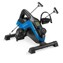 Load image into Gallery viewer, Under Desk Bike Pedal Exerciser - FlexCycle Exercise Bike Stationary Magnetic Cycle with LCD Monitor & Resistance Bands for Arm & Leg Recovery & Therapy - Foot Pedal Exerciser for Home & Office (Blue)