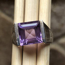 Load image into Gallery viewer, Natural 2ct Purple Amethyst 925 Solid Sterling Silver Men's Ring Size 7, 8, 9, 10, 11, 12, 13