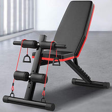 Load image into Gallery viewer, Riforla Home Gym Adjustable Weight Bench Foldable Workout Bench Sit Up AB Incline Abs Bench Flat Fly Press Fitness Rope Weight Capacity 600LBS