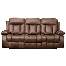 Load image into Gallery viewer, Betsy Furniture 3-PC Microfiber Fabric Recliner Set Living Room Set in Brown, Sofa Loveseat Chair Pillow Top Backrest and Armrests 8028 (Living Room Set 3+2+1)