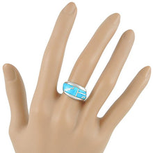 Load image into Gallery viewer, Turquoise Ring Sterling Silver 925 Genuine Gemstones Size 6 to 11 (Turquoise, 6)