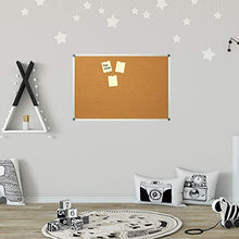 Load image into Gallery viewer, Lockways Cork Board Bulletin Board, Double Sided Corkboard 36 x 24 Inch, Notice Board 3 x 2, Silver Aluminium Frame