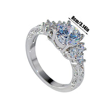 Load image into Gallery viewer, Cubic Zirconia Promise Floral Rings for Women and Girls Gold Plated Wedding Ring Cubic Zirconia Engagement Band Ring