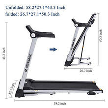 Load image into Gallery viewer, MaxKare Folding Treadmill Electric Motorized Running Machine with 15 Pre-Set Programs 2.5HP Power 8.5 MPH Max Speed White LED Display and Mobile Phone & Water Bottle Holder for Indoor Exercise