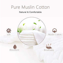 Load image into Gallery viewer, Muslin Burp Cloths 100% Cotton 6 Layers Large 10''x20'' Extra Soft and Absorbent 5 Pack by YOOFOSS