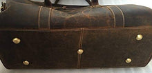 Load image into Gallery viewer, KomalC 24 Inch Leather Duffel Bags for Men and Women Full Grain Leather Travel Overnight Weekend Leather Bags Sports Gym Duffel for Men (Brown Distressed Tan)
