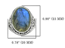 Load image into Gallery viewer, YoTreasure Labradorite Ring Solid 925 Sterling Silver Gemstone Jewelry