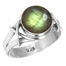 Load image into Gallery viewer, 925 Sterling Silver Ring Natural Labradorite Handmade Jewelry Size 8