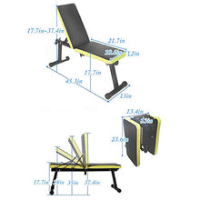 Load image into Gallery viewer, Soges Folding Dumbbell Bench Height Adjustable Incline Exercise Bench, Multi-Functional Home Gym Strength Training Fitness Workout Station, PSBB003
