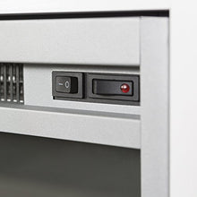 Load image into Gallery viewer, Walker Edison Furniture Company Modern Glass and Wood Fireplace Universal Stand with Open TV's up to 58" Flat Screen Living Room Storage Entertainment Center, White