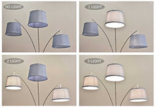 Load image into Gallery viewer, Kira Home Akira 78.5" Modern 3-Light Arc Floor Lamp with 3-Way Switch, Gray Burlap Shades + Brushed Nickel Finish
