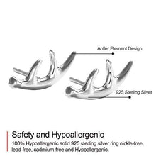 Load image into Gallery viewer, Jewever 925 Sterling Silver Deer Antlers Stud Earrings Women Jewelry