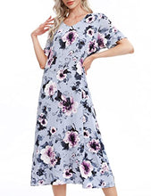 Load image into Gallery viewer, MZROCR Nightgowns For Women Long Soft Night gown Sleepshirts Comfy V Neck Night Dress with Pockets Women Pajamas Sleepwear