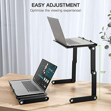 Load image into Gallery viewer, HUANUO Adjustable Laptop Stand, Laptop Desk for up to 15.6" Laptops, Portable Laptop Table Stand with 2 Strengthened CPU Fans, Detachable Mouse Pad, Ergonomic Lap Desk, TV Bed Tray, Standing Desk