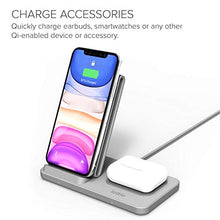 Load image into Gallery viewer, iOttie iON Wireless Duo 10W Stand + 10W Pad Qi-Certified Charger Compatible with iPhone and Samsung Galaxy | Includes Power Cable & Adapter | Light Grey