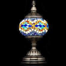 Load image into Gallery viewer, Mosaic Lamp-Handmade Turkish Mosaic Table Lamp with Mosaic Lantern,Bronze Base,Unique Table Lamp for Room Decoration