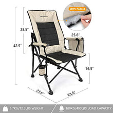 Load image into Gallery viewer, Realead Oversized Camping Chairs Heavy Duty Folding Chair Padded Support 400 LBS,Portable Outdoor Lawn Chairs with Cup Holder,Adjustable High Back Beach Camp Chair with Lumbar Back Support for Outside