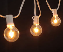 Load image into Gallery viewer, Brightown G40 Clear Light Bulbs Outdoor Light Bulbs Globe E12 Candelabra Screw Base, Incandescent Round Warm Replacement Glass Bulbs for Patio String Lights, 5W 120V, 25 Count (Pack of 1)